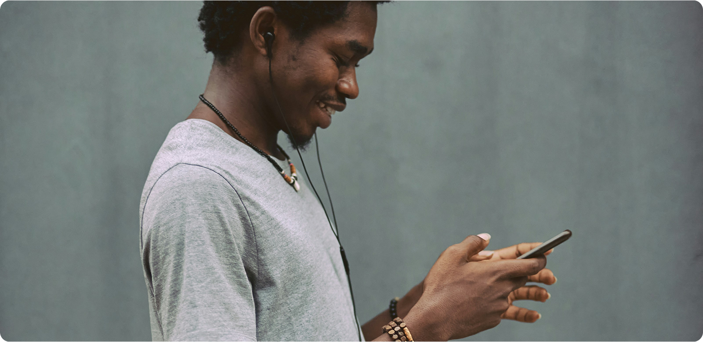 Person interacting with iPhone
